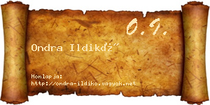 Ondra Ildikó névjegykártya